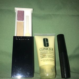 Clinique eyeshadow, moisturizer and mascara